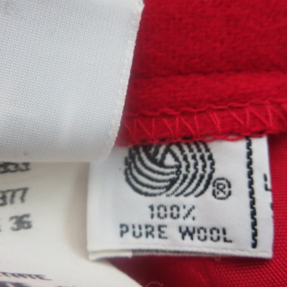 Pristine Vintage True Red 100% Wool Pencil Skirt Pockets XS / S / 0 / 2 Petite - Picture 12 of 12